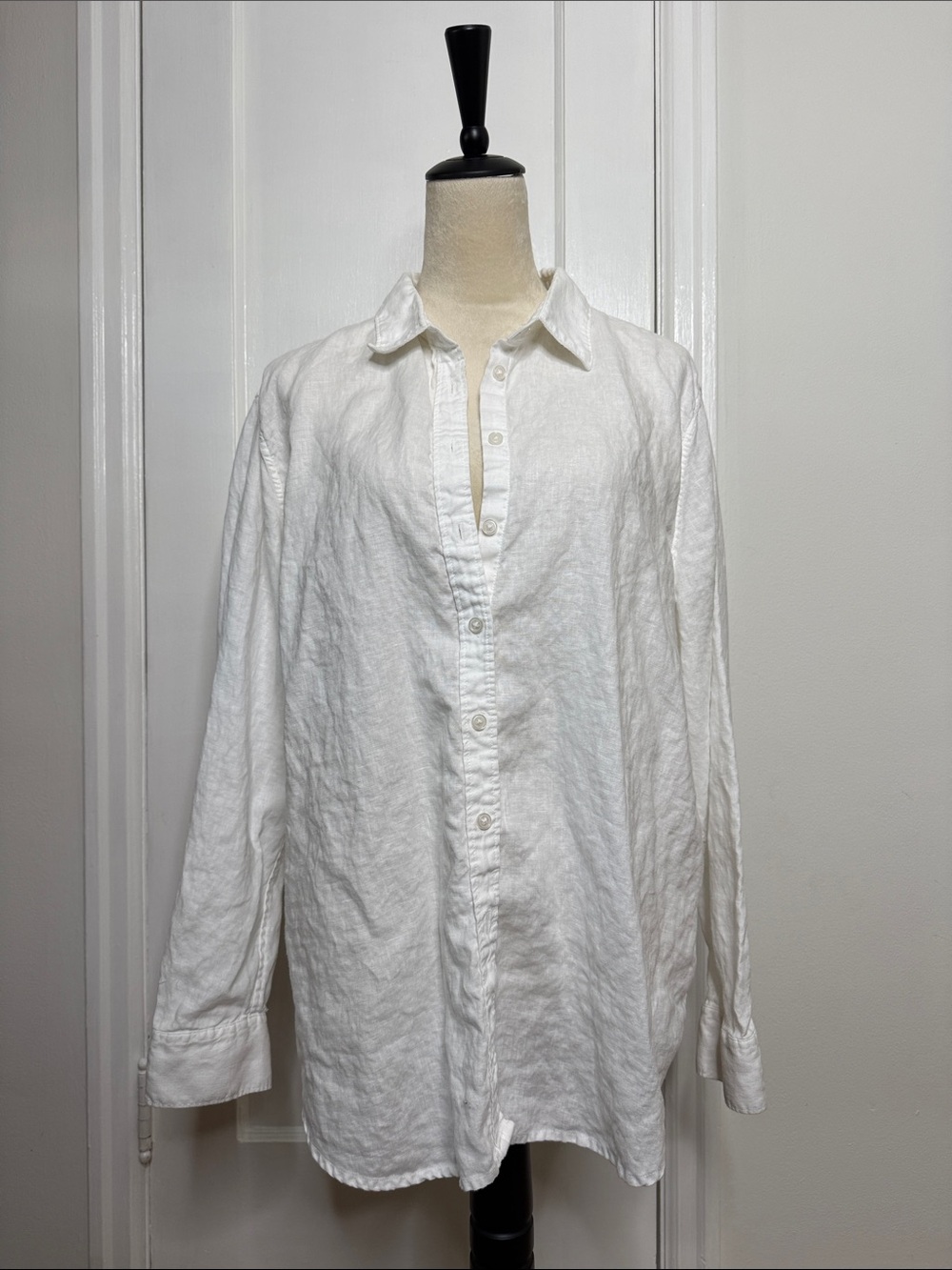 Quince White Linen Button-Down Shirt XL